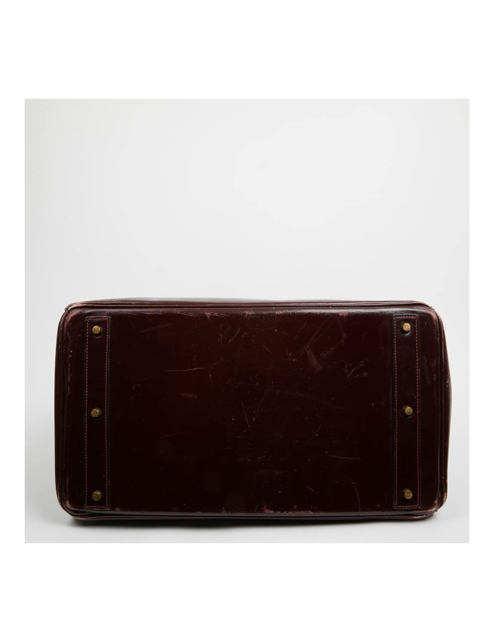 Haut à courroies 45 HERMES cuir box bordeaux 