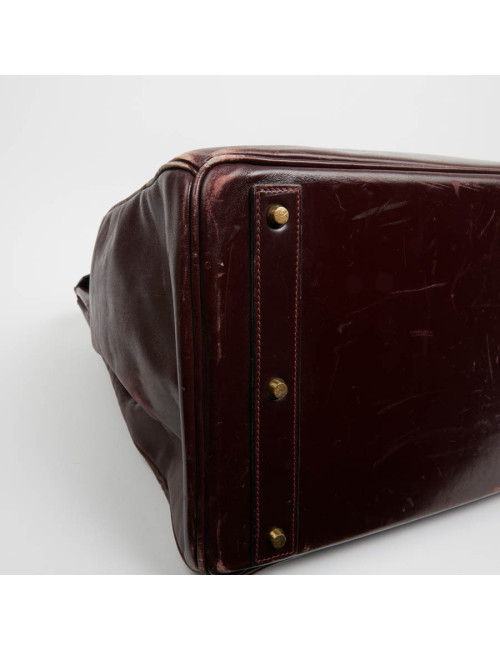 Haut à courroies 45 HERMES cuir box bordeaux 