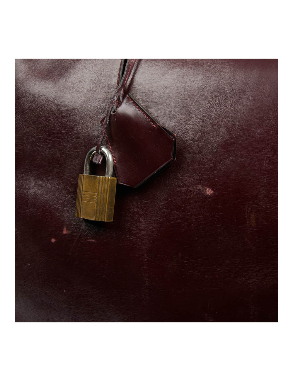 Haut à courroies 45 HERMES cuir box bordeaux 