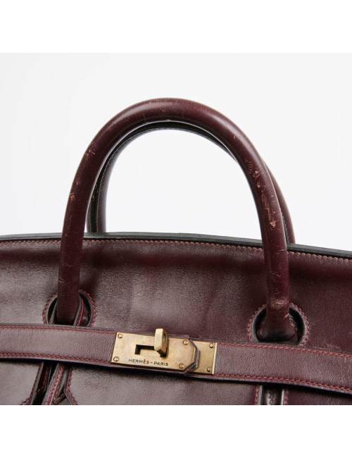 Haut à courroies 45 HERMES cuir box bordeaux 