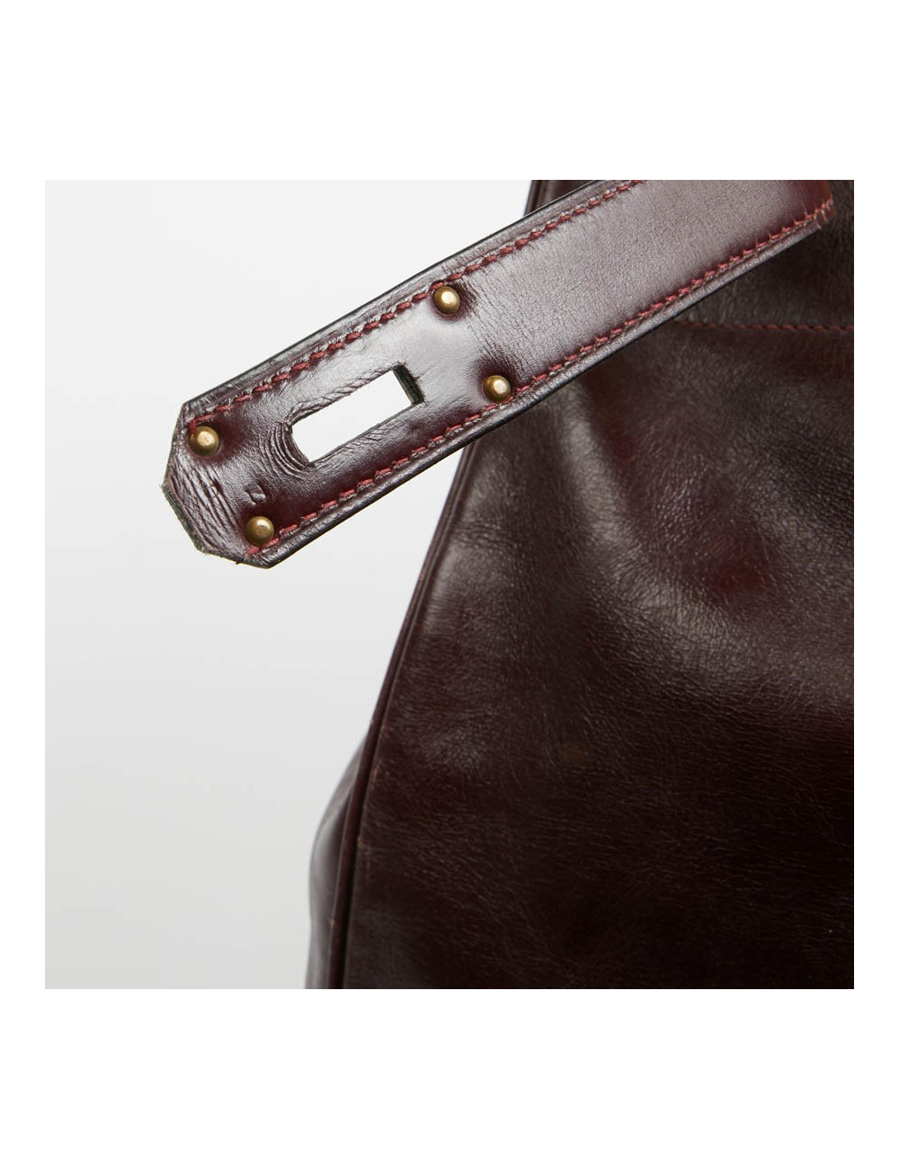 Haut à courroies 45 HERMES cuir box bordeaux 