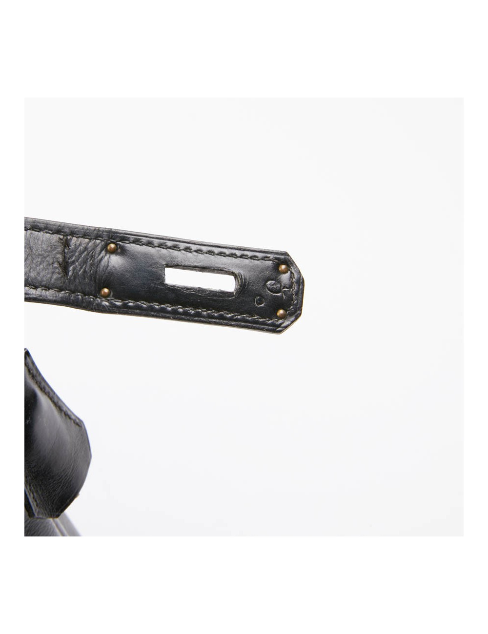 Kelly 28 HERMES cuir box noir Vintage