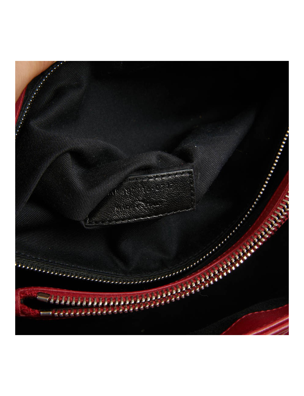 Sac YSL Loulou SAINT LAURENT cuir chevrons rouge