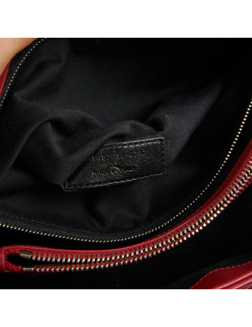 Sac YSL Loulou SAINT LAURENT cuir chevrons rouge