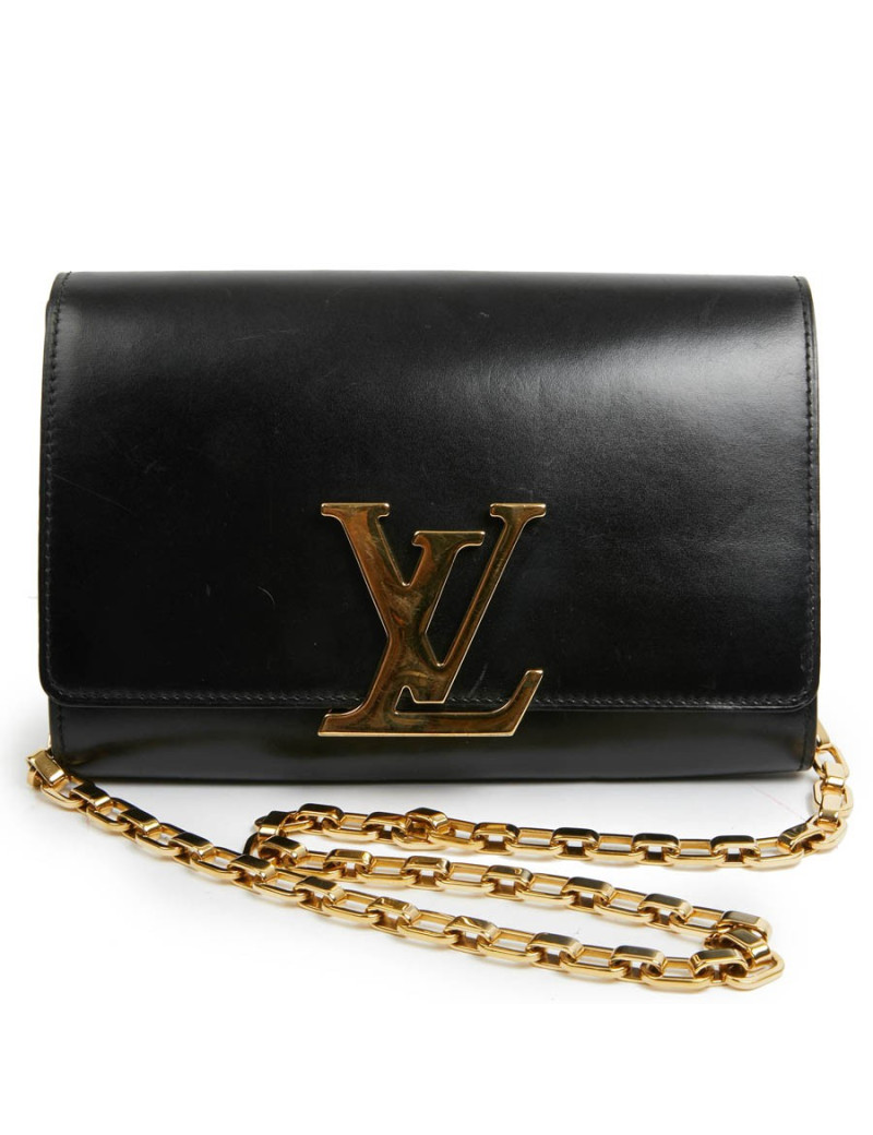 Sac Louise LOUIS VUITTON cuir lisse noir