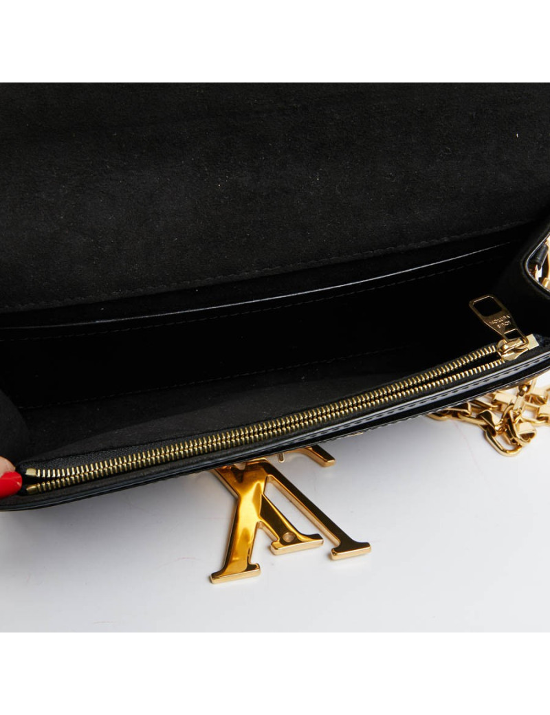 Sac Louise LOUIS VUITTON cuir lisse noir