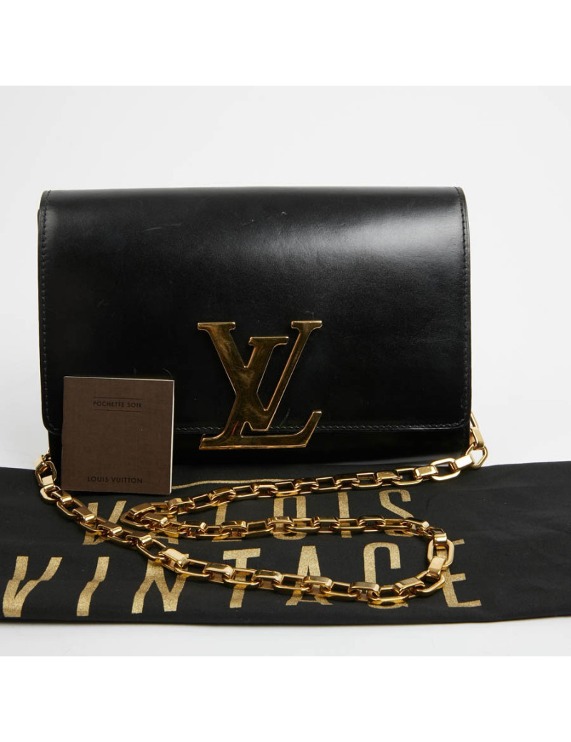 Sac Louise LOUIS VUITTON cuir lisse noir