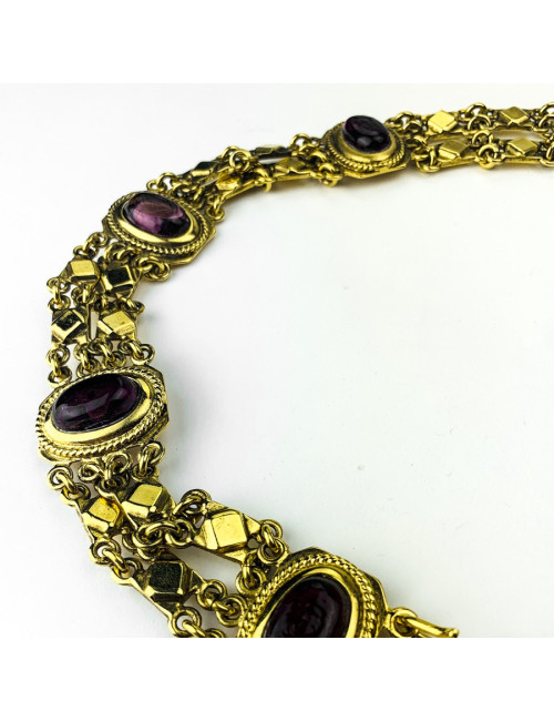 Chanel Ceinture Vintage dorée et pâte de verre