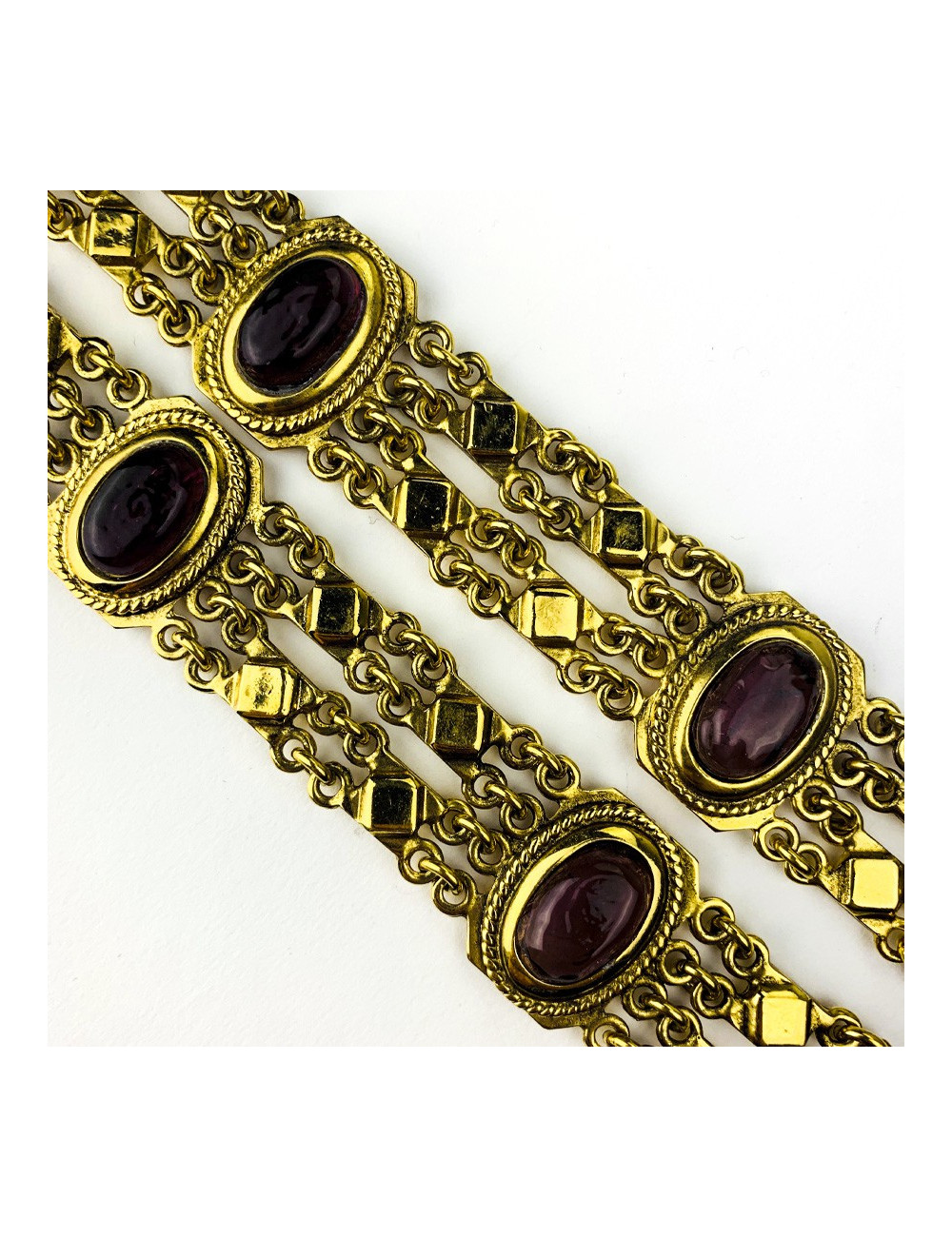 Chanel Ceinture Vintage dorée et pâte de verre