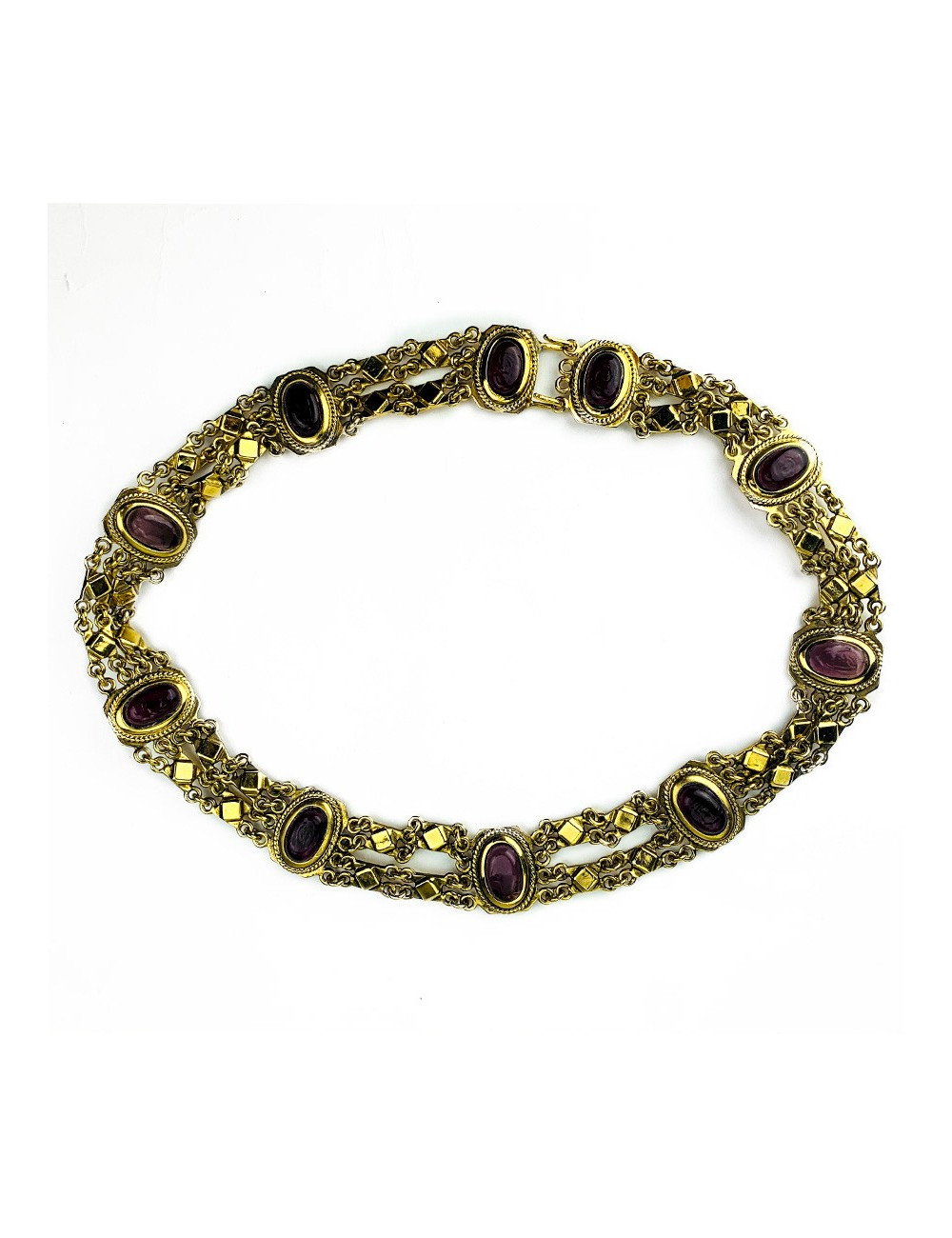 Chanel Ceinture Vintage dorée et pâte de verre