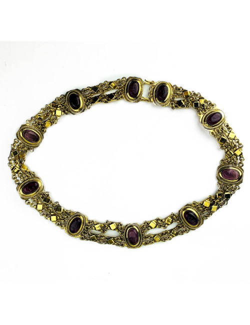 Chanel Ceinture Vintage dorée et pâte de verre