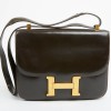 Constance HERMES cuir box marron Vintage