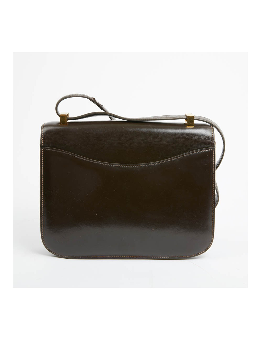 Constance HERMES cuir box marron Vintage