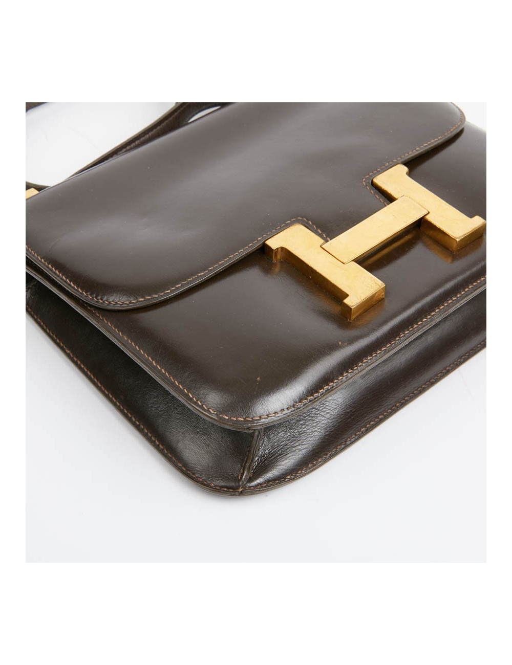 Constance HERMES cuir box marron Vintage