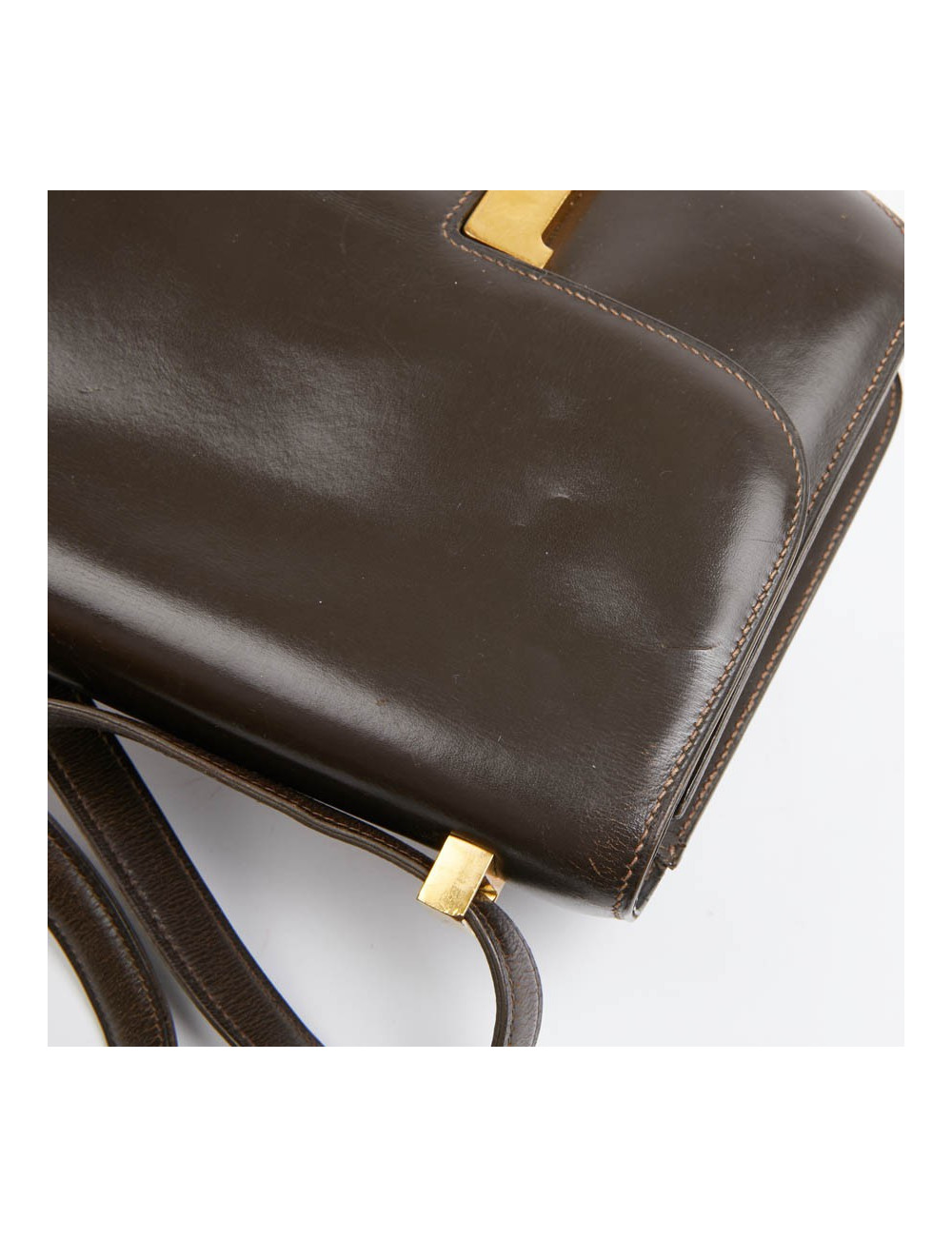 Constance HERMES cuir box marron Vintage