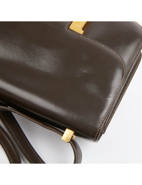 Constance HERMES cuir box marron Vintage