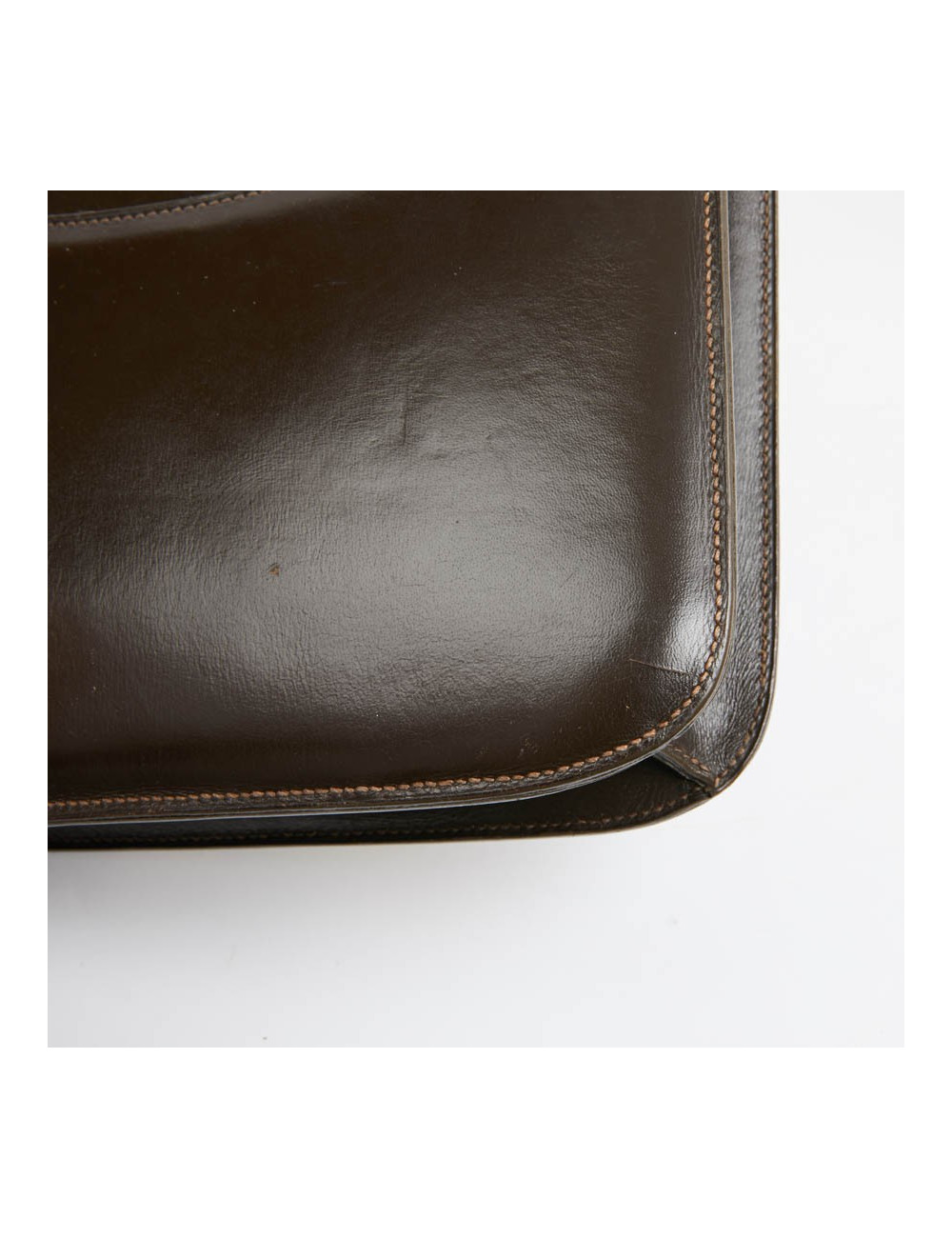 Constance HERMES cuir box marron Vintage