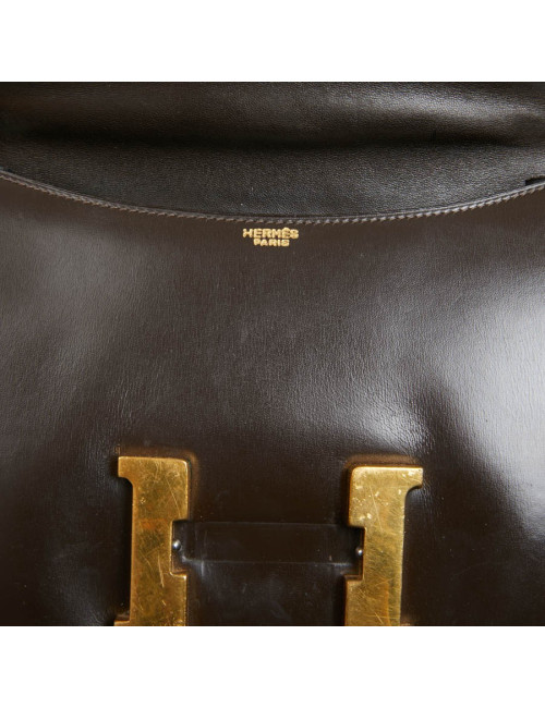 Constance HERMES cuir box marron Vintage
