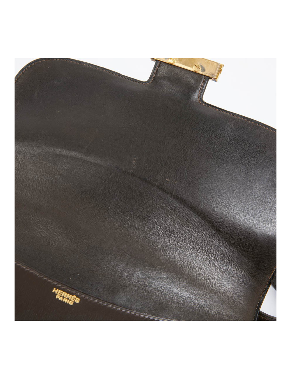 Constance HERMES cuir box marron Vintage