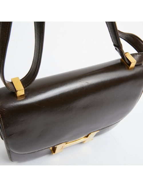 Constance HERMES cuir box marron Vintage