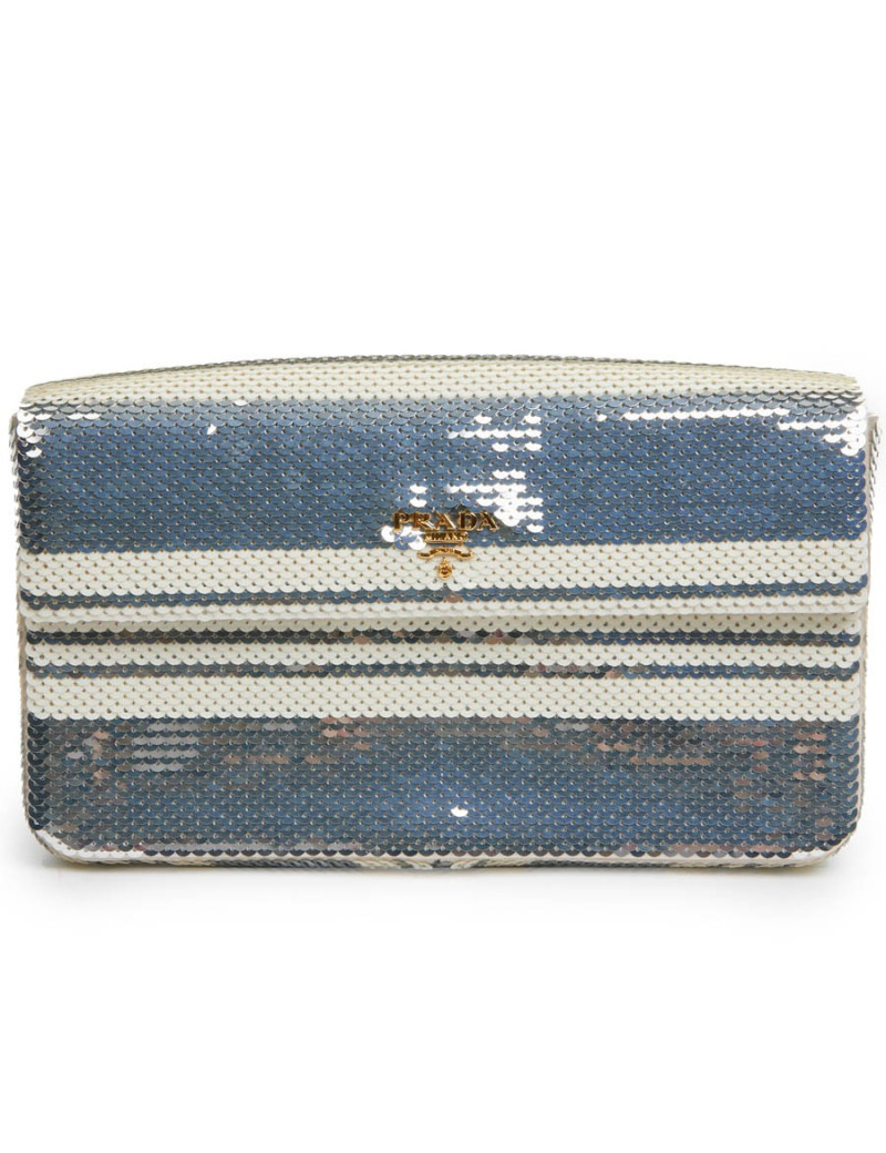 Pochette PRADA sequins argent