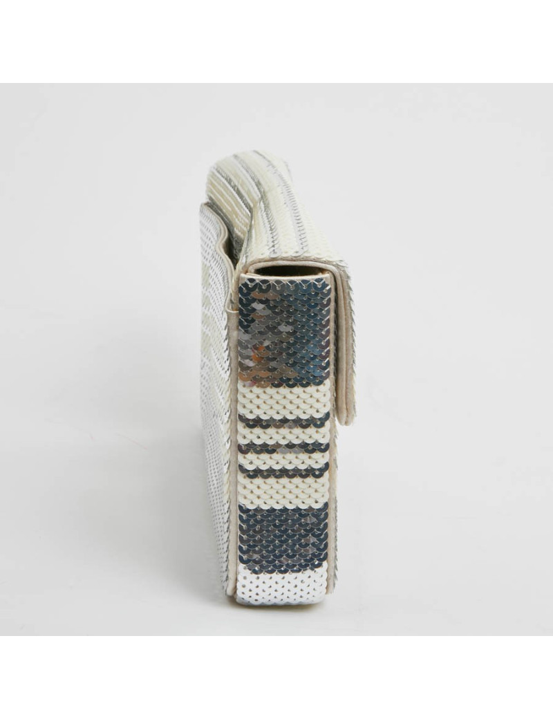 Pochette PRADA sequins argent