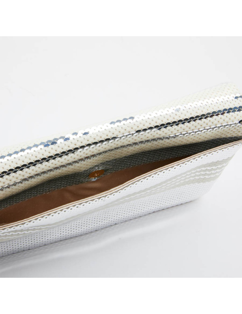 Pochette PRADA sequins argent