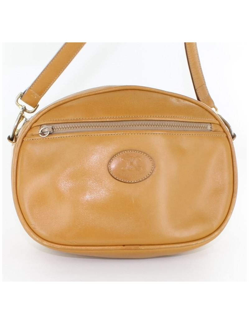 Petit sac CELINE vintage bandoulière en cuir camel 