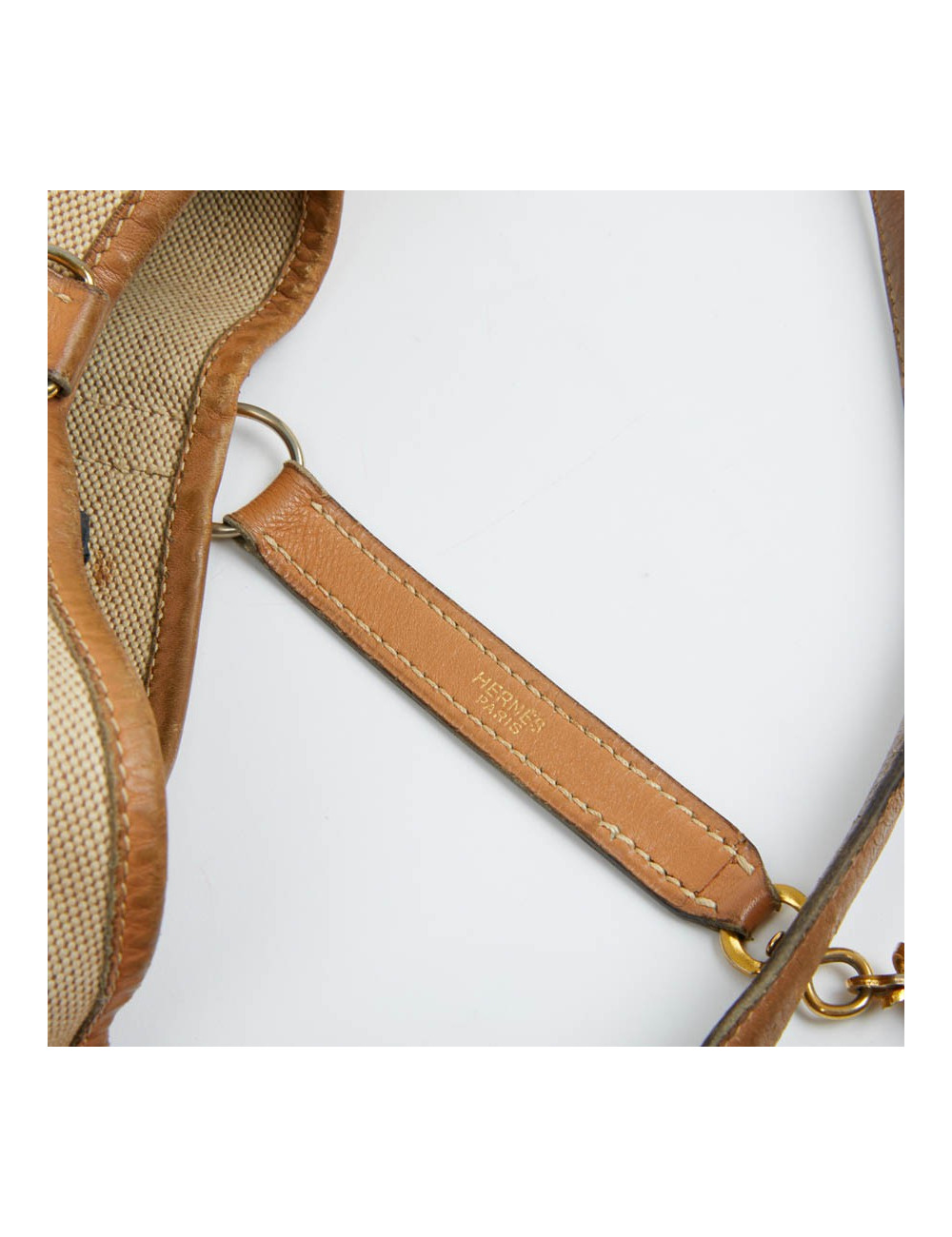 Trim HERMES toile et cuir gold