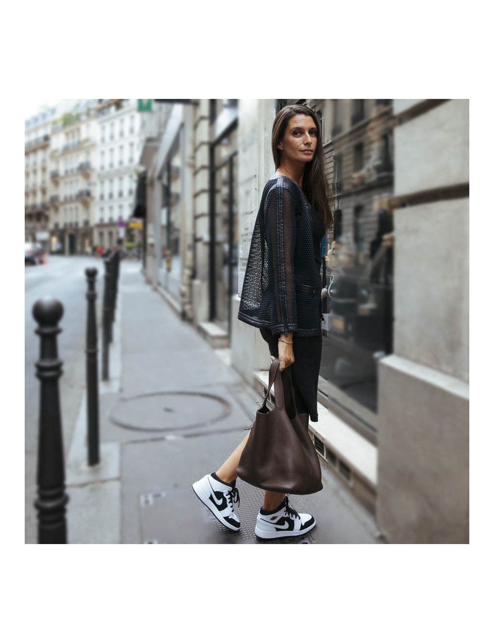 Robe T 38 CHANEL laine imprimé géométrique