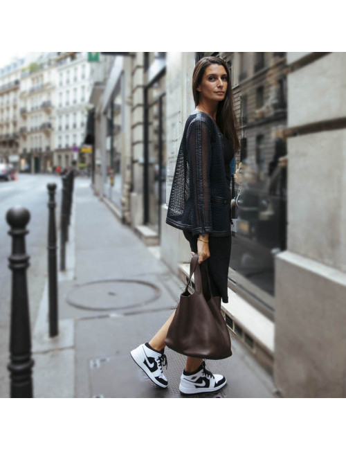 Robe T 38 CHANEL laine imprimé géométrique