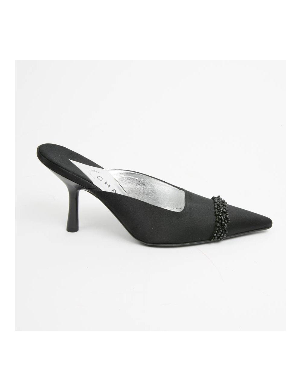 Sandales CHANEL T39 neuves noires bout perles