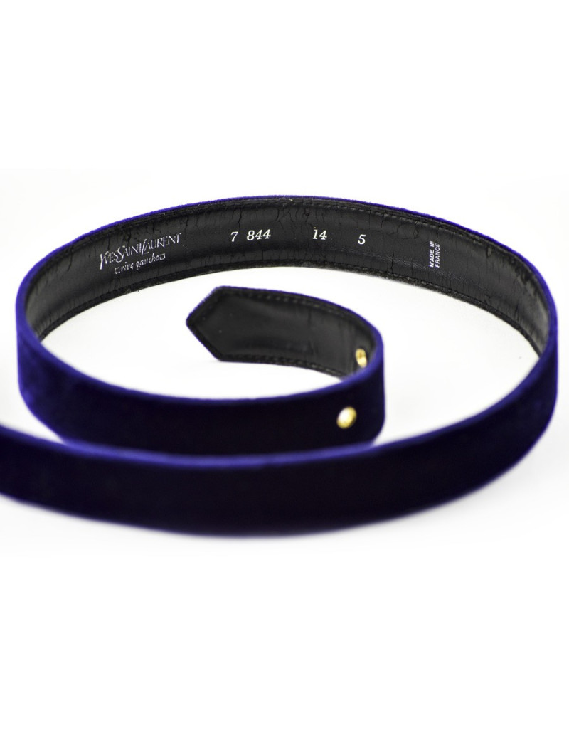 Ceinture YSL SAINT LAURENT velours violet Vintage