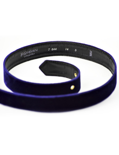 Ceinture YSL SAINT LAURENT velours violet Vintage