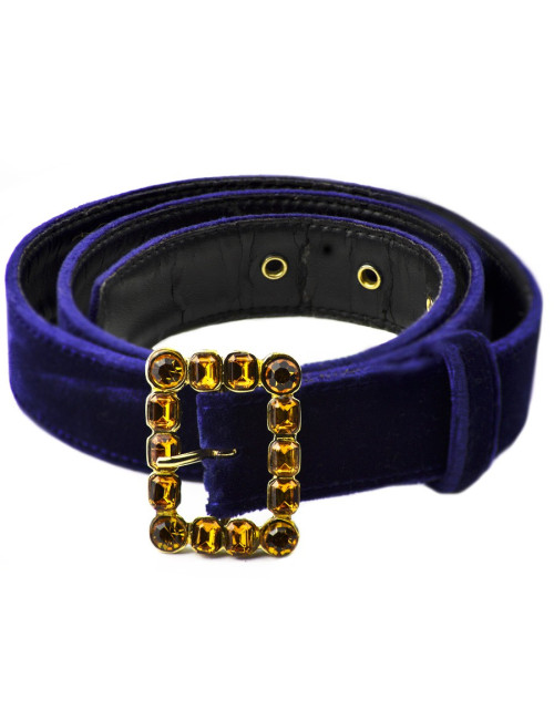 Ceinture YSL SAINT LAURENT velours violet Vintage