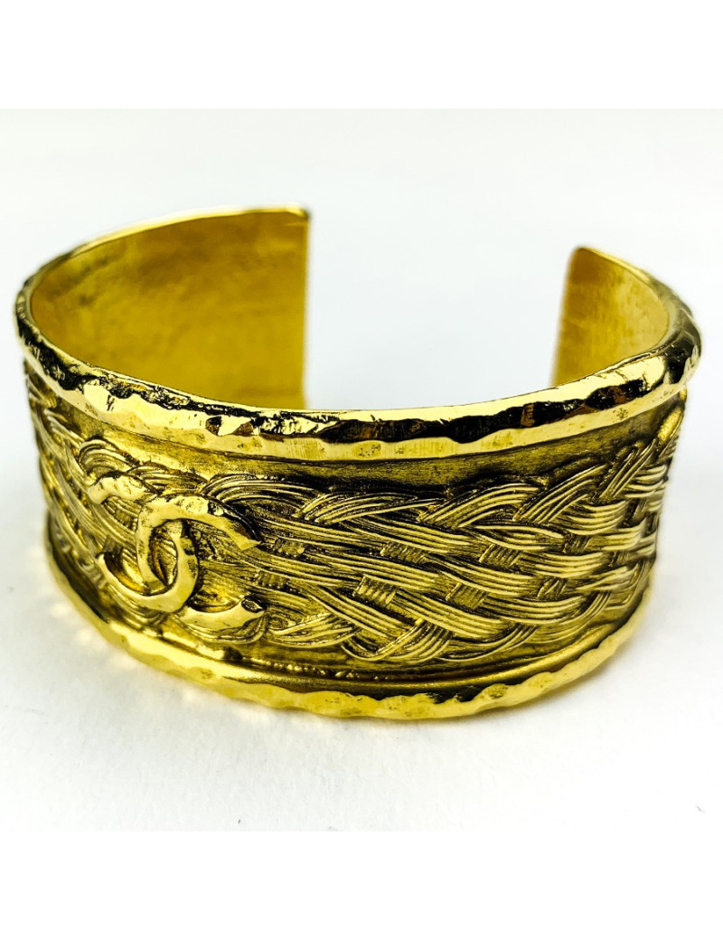 Manchette couture CHANEL vintage dorée