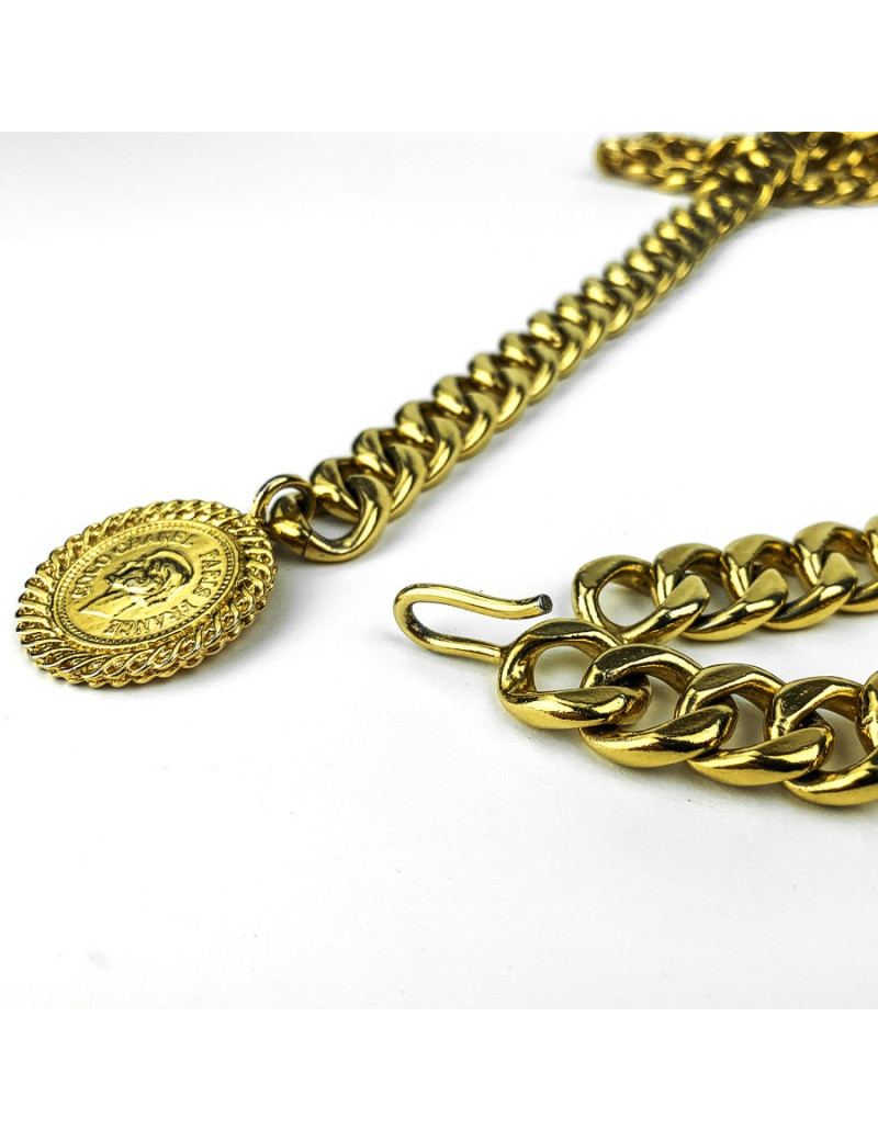 Chanel ceinture double chaine dorée vintage