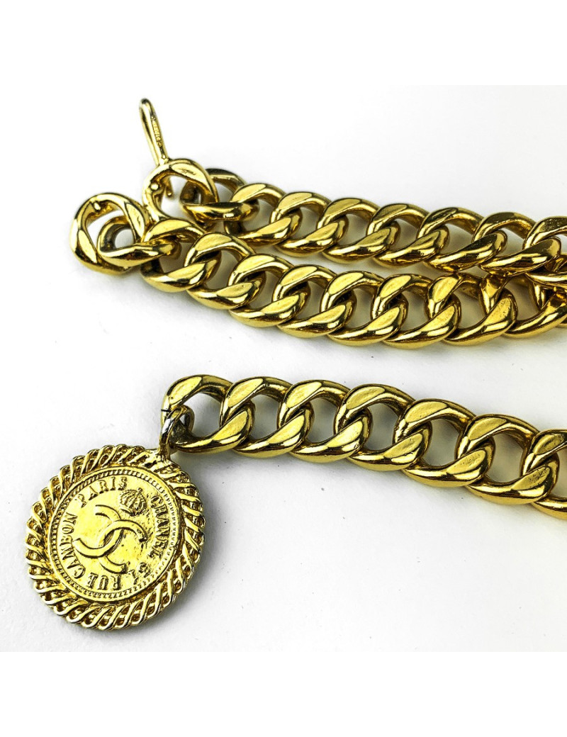 Chanel ceinture double chaine dorée vintage