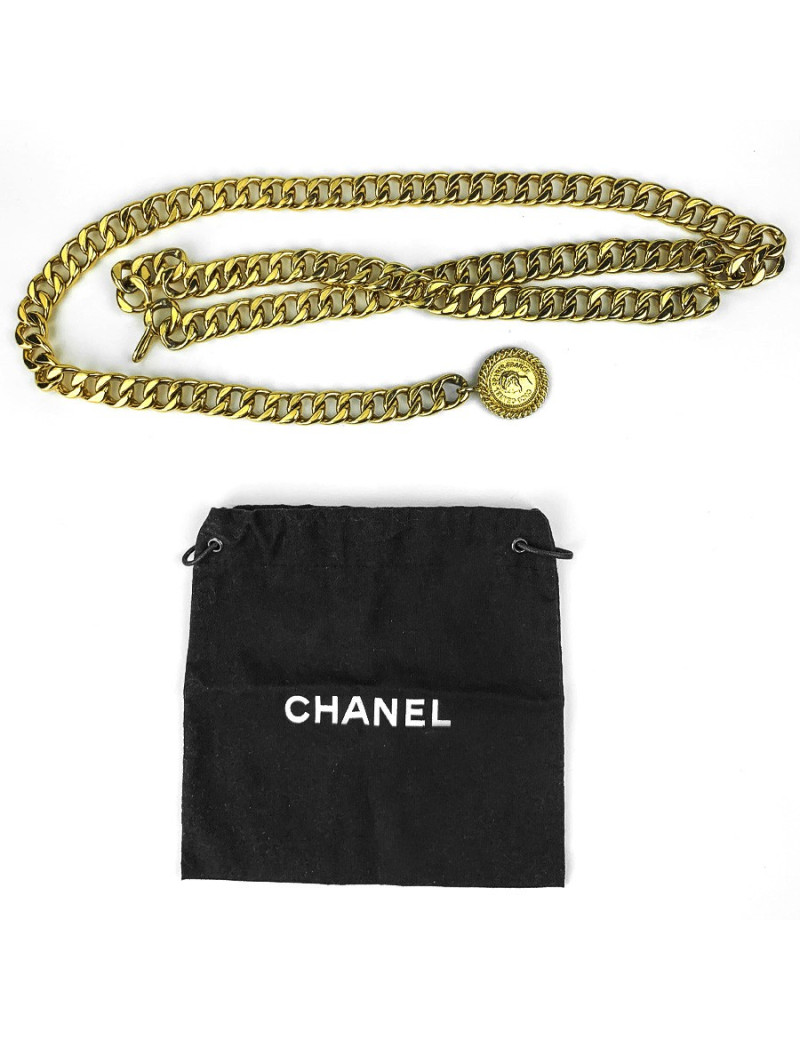 Chanel ceinture double chaine dorée vintage