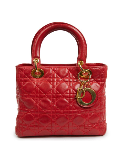 Sac Lady  DIOR cuir rouge 