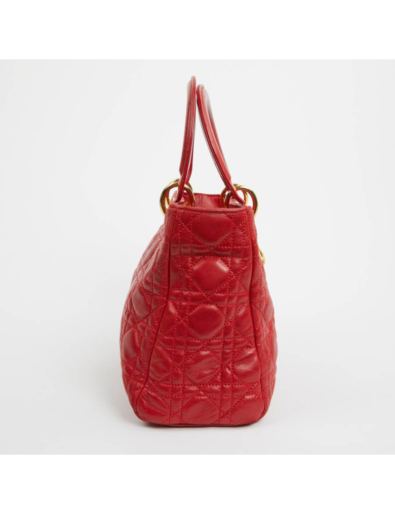 Sac Lady  DIOR cuir rouge 