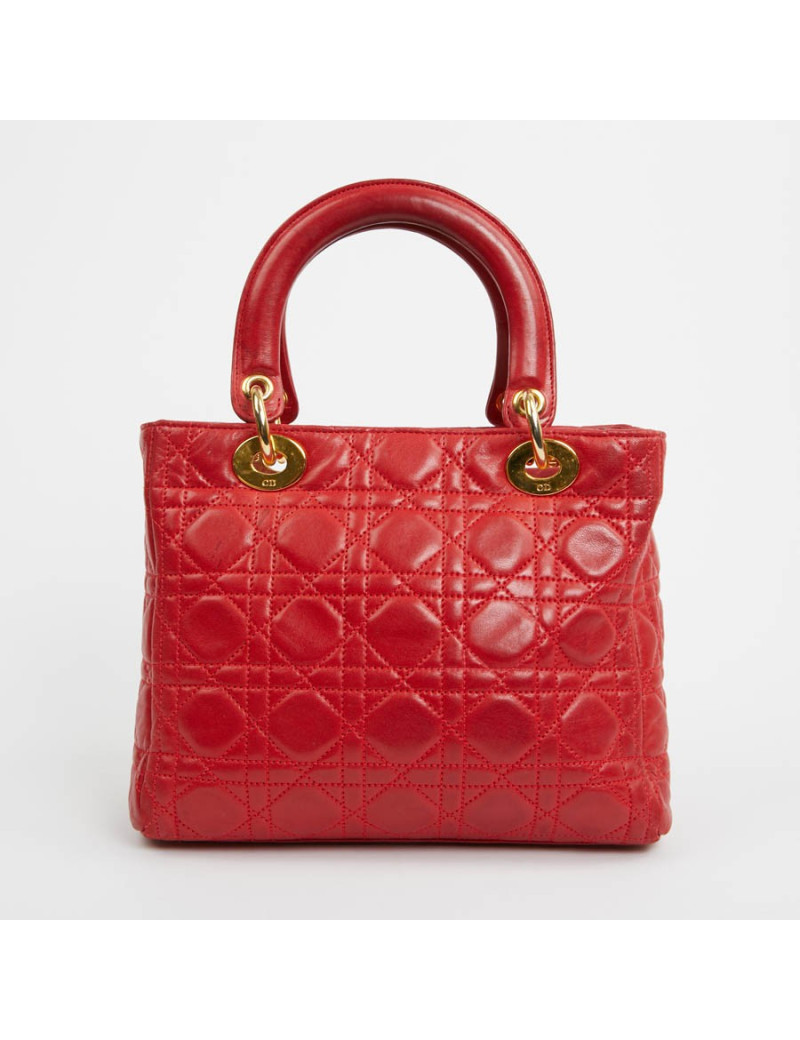 Sac Lady  DIOR cuir rouge 