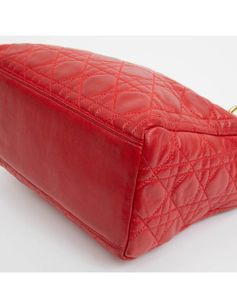 Sac Lady  DIOR cuir rouge 