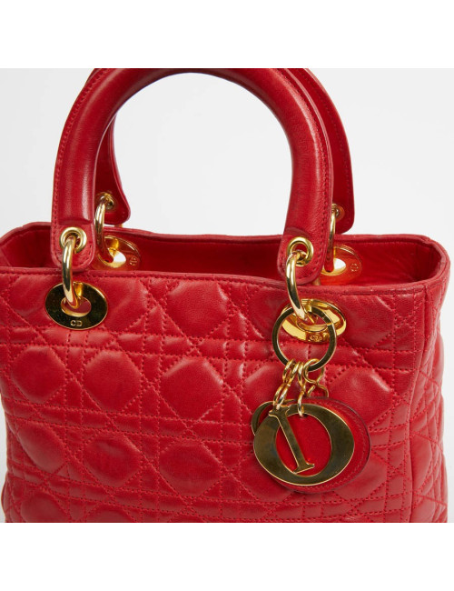 Sac Lady  DIOR cuir rouge 
