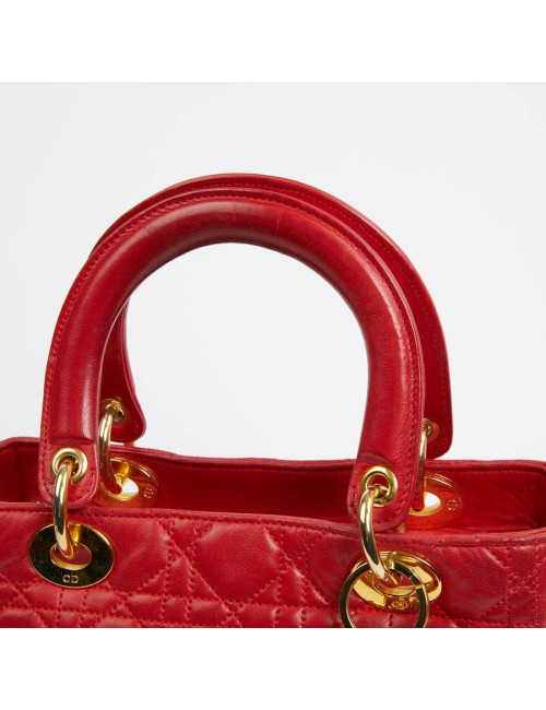 Sac Lady  DIOR cuir rouge 