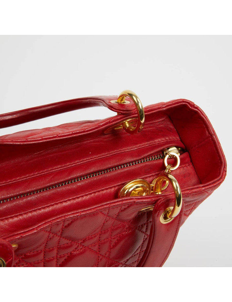 Sac Lady  DIOR cuir rouge 
