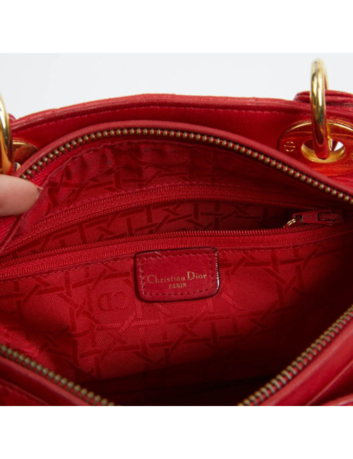 Sac Lady  DIOR cuir rouge 