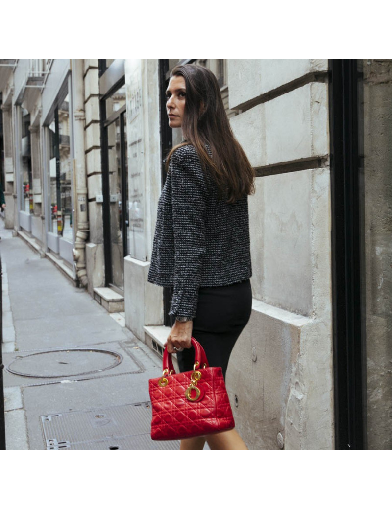 Sac Lady  DIOR cuir rouge 
