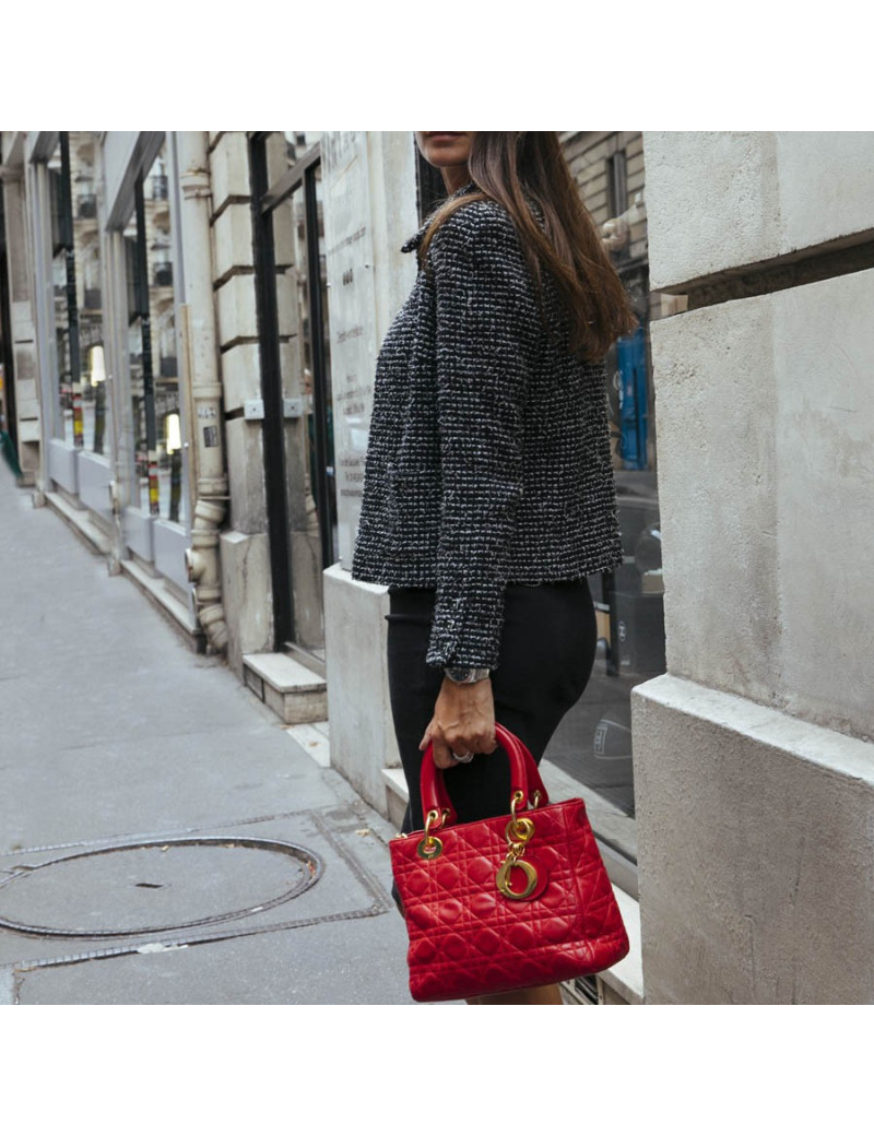 Sac Lady  DIOR cuir rouge 