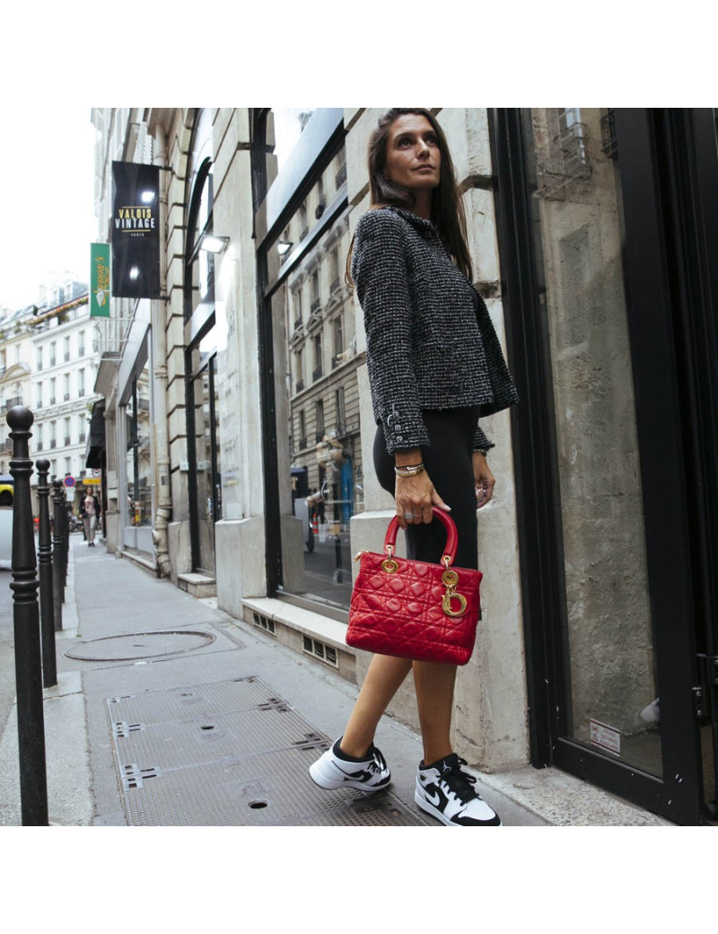 Sac Lady  DIOR cuir rouge 